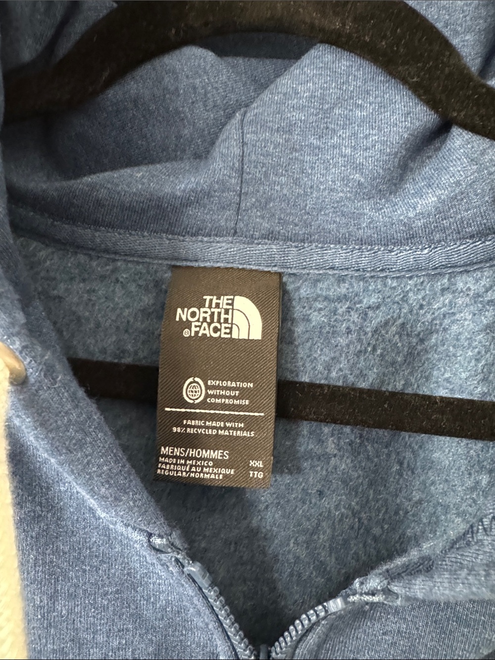 The North Face Men's Navy Blue Full-Zip Hooded Jacket - Picture 2 of 6